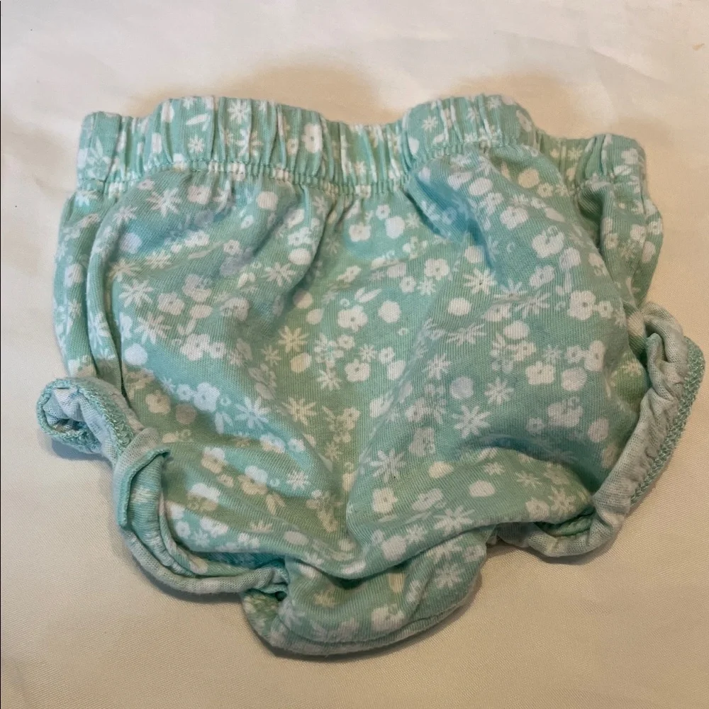 “Bundle 10/$13” Okie Dokie 9m Mint Floral Diaper Cover baby girl bloomers